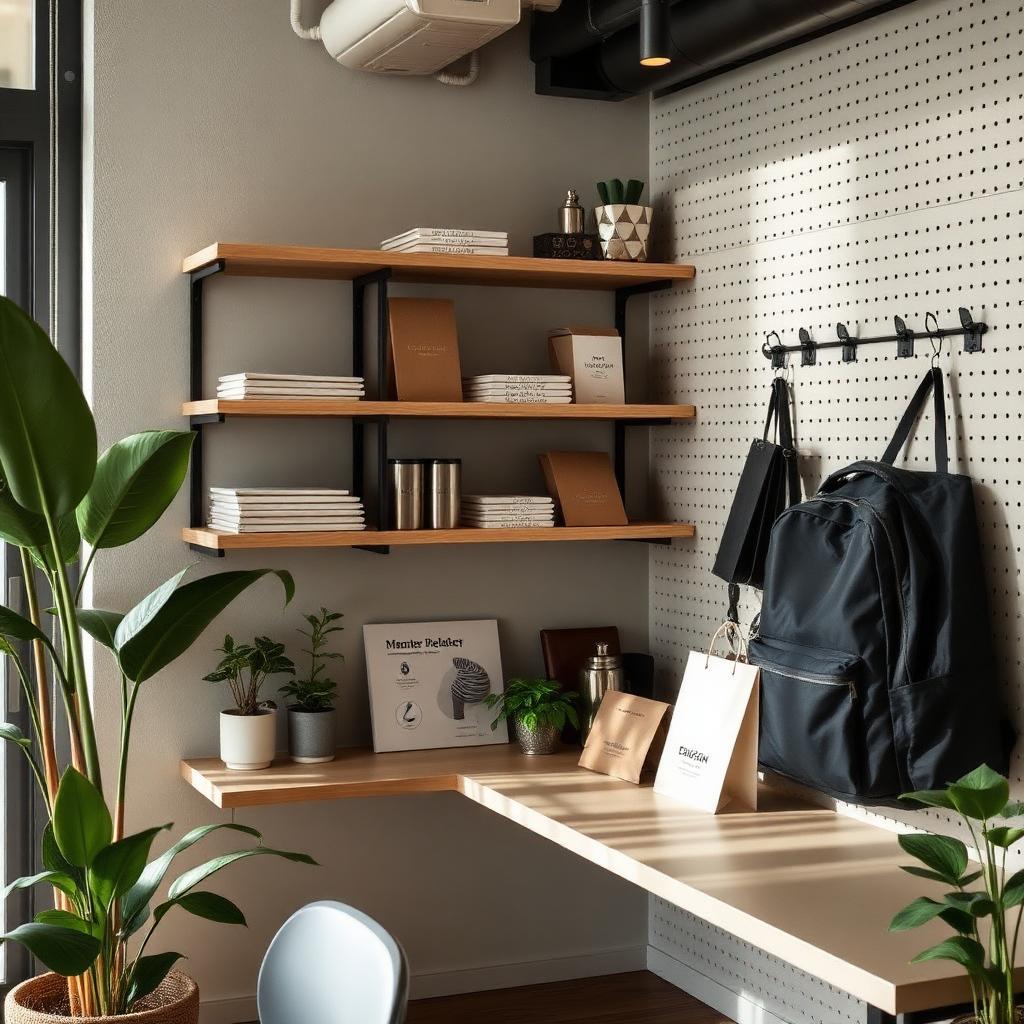Co-working space merchandise corner