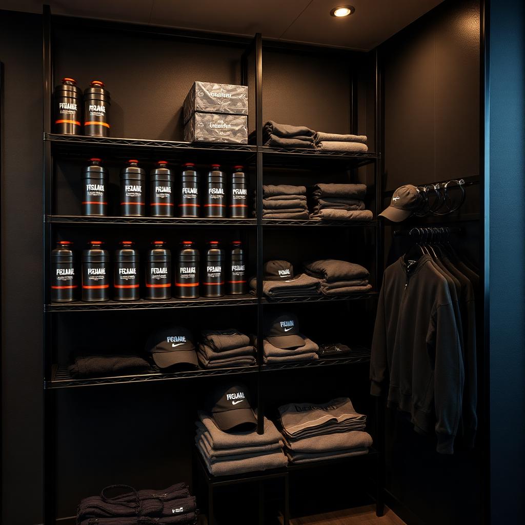 Gym & fitness studio merchandise corner