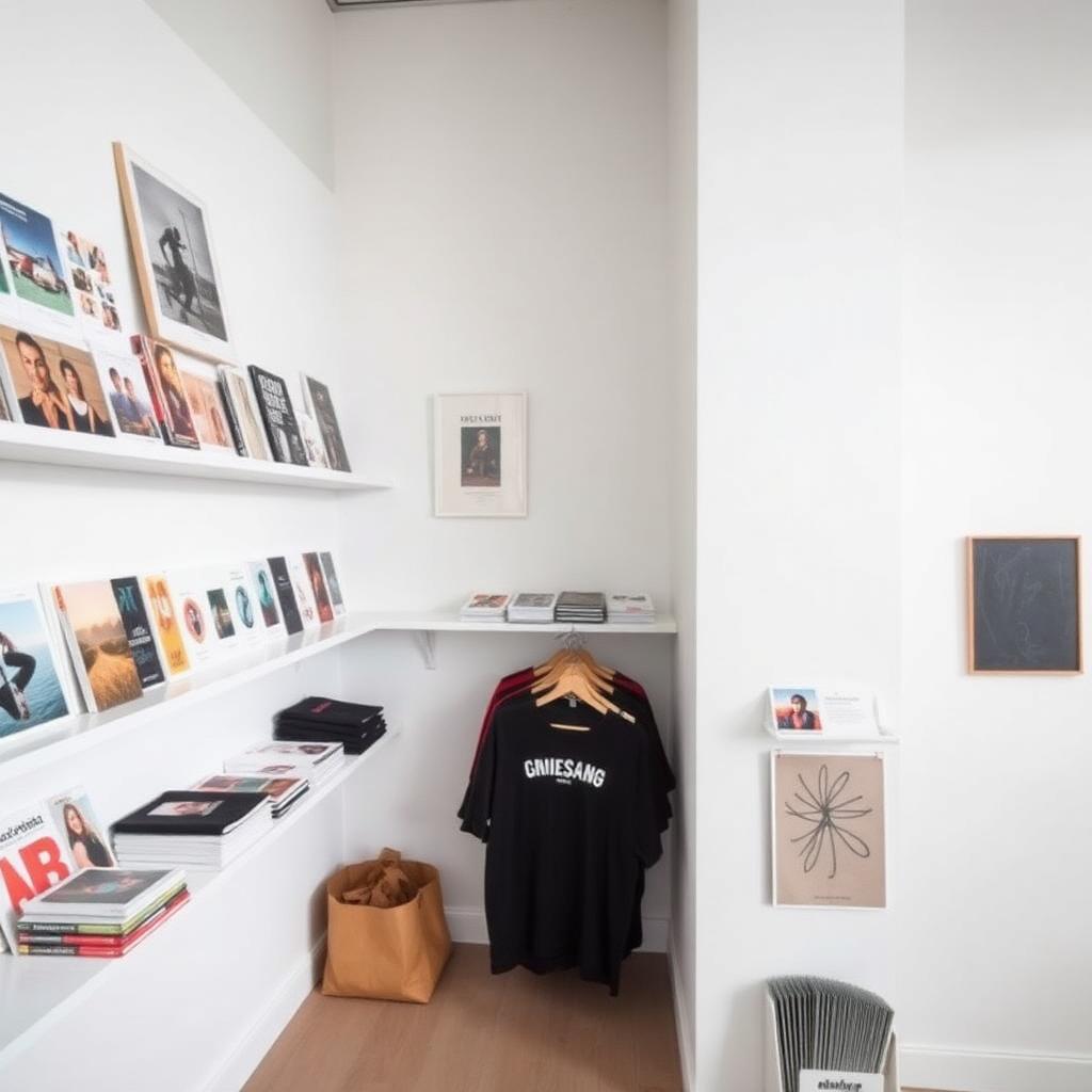 Art gallery / studio merchandise corner