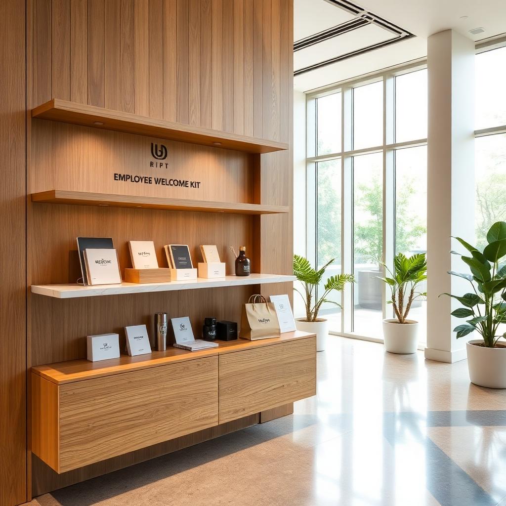 Corporate lobby merchandise corner