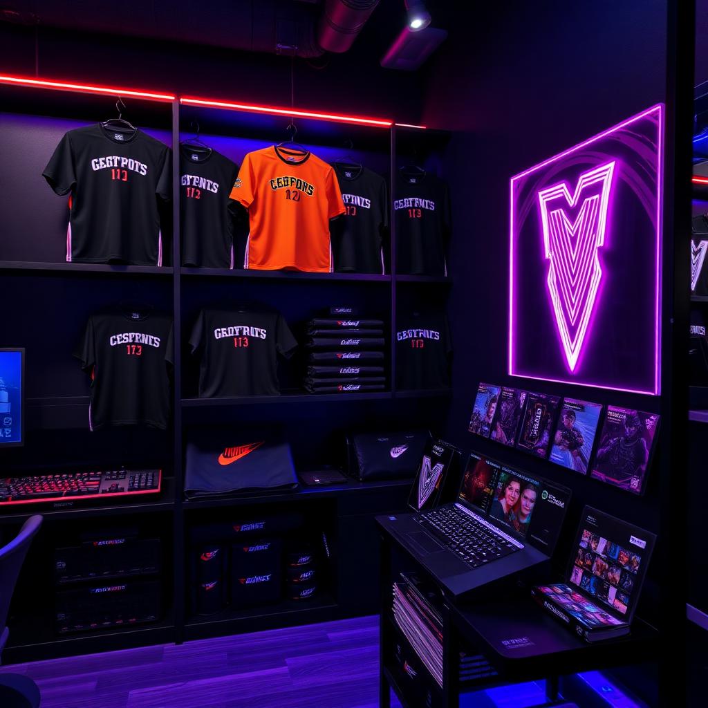 Gaming café / esports arena merchandise corner